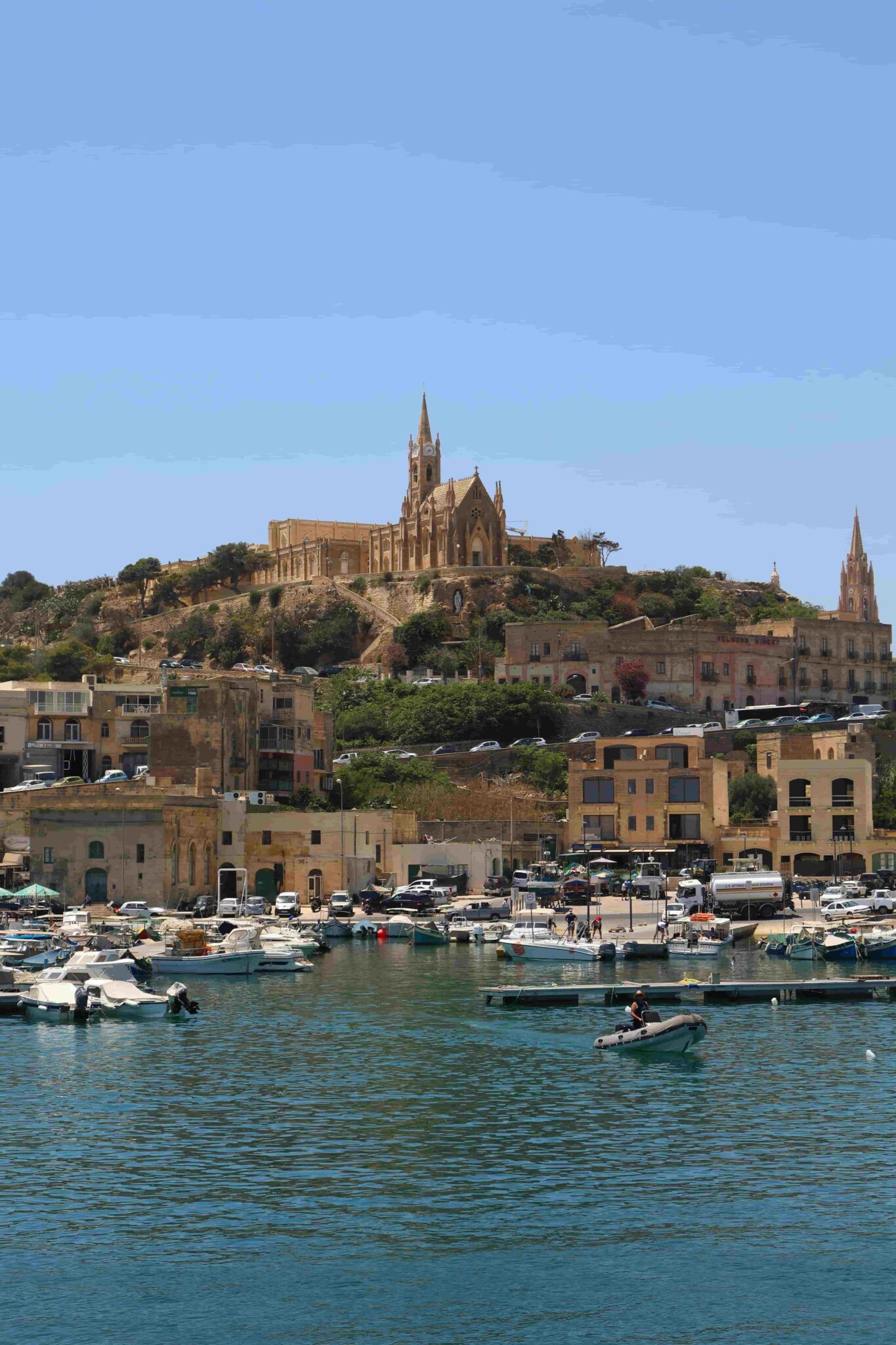 Victoria Citadel in Gozo rising above the town — ancient limestone walls with views across the island